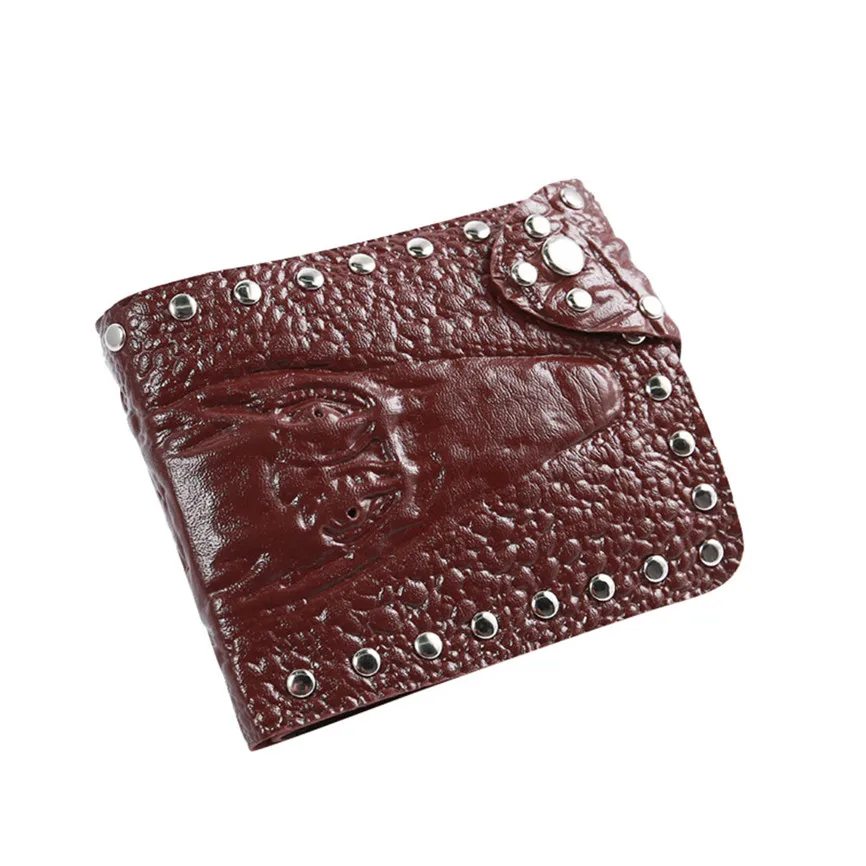 Men's Wallet Multi-Function Card Pack Liu Ding Crocodile Head Short Dark Crossed Multifunction A4 | Багаж и сумки