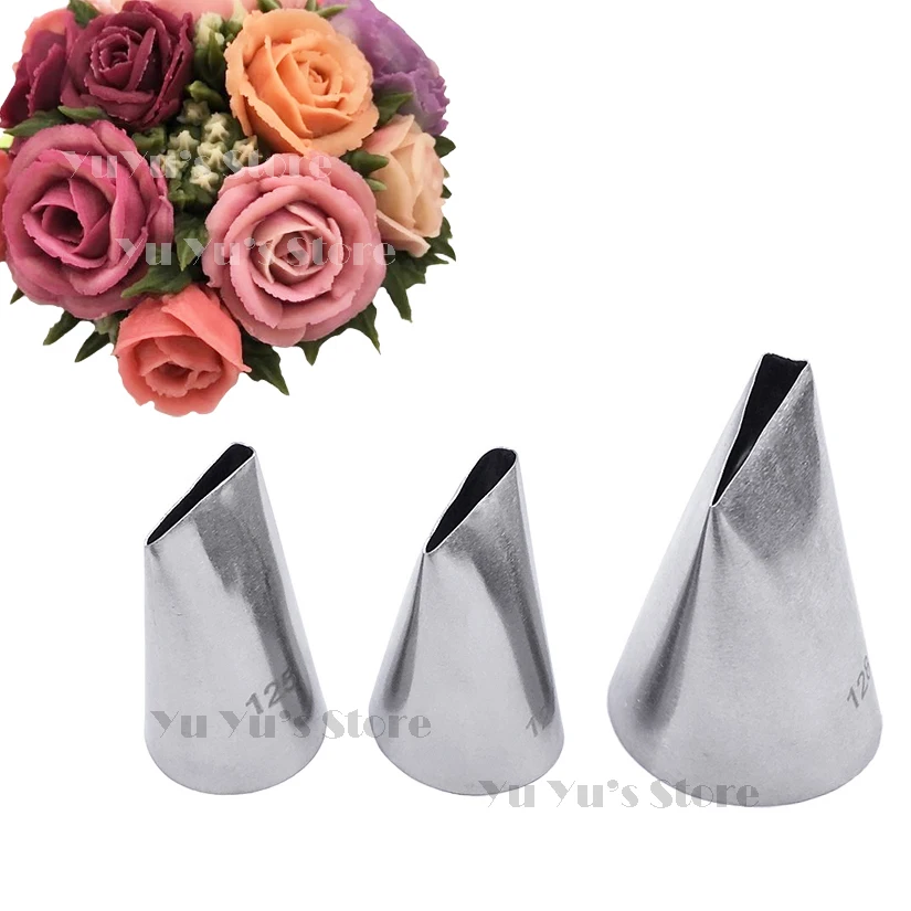 

3 pcs/set #125 127 128 Rose Petals Stainless Steel Icing Piping Nozzles Fondant Cake Decorating Pastry Sets Tools Bakeware