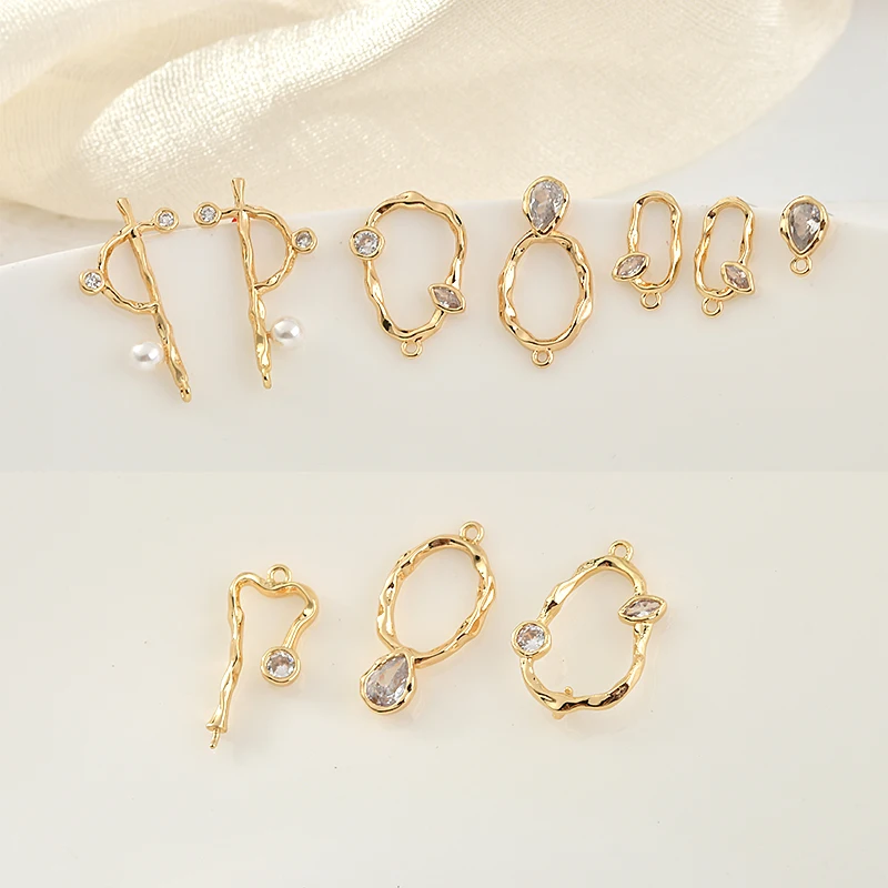 Покрытые медью 18k золото цвет барокко винтажные фасонные ветви циркониевые иглы