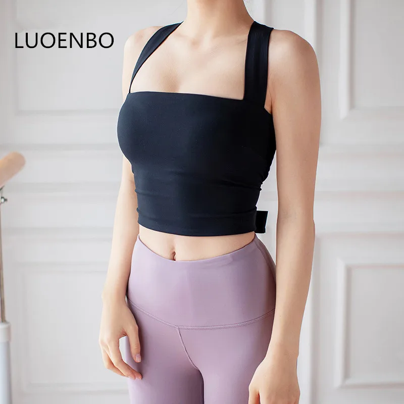 Новинка 2020 изогнутый женский жилет для йоги топ с внутренней грудью и