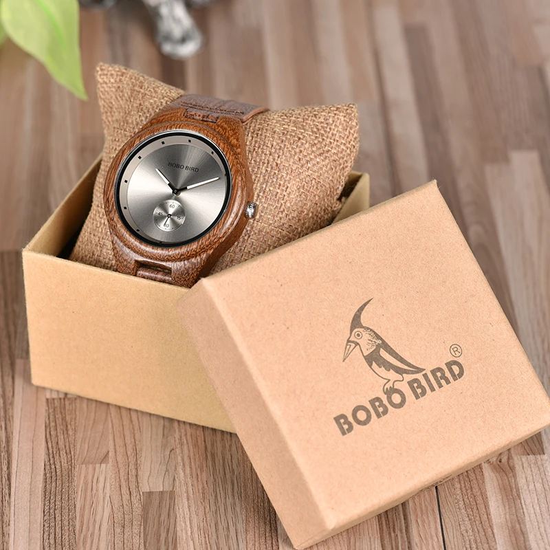

BOBO BIRD Wooden Watches Men Women Timepieces Luxury Leather Strap Quartz Watch