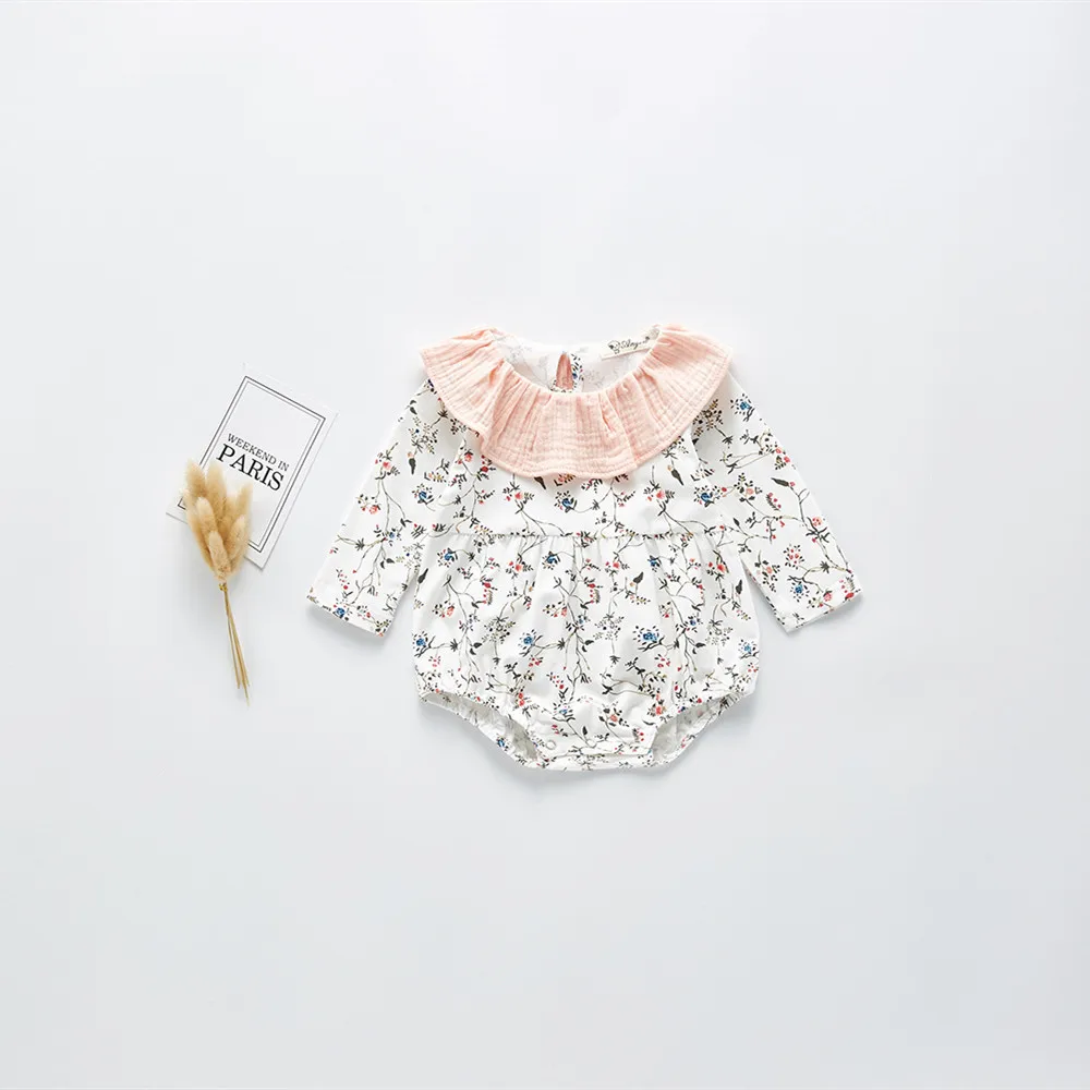 Комбинезон детский с длинным рукавом на весну цветочным принтом | Мать и ребенок