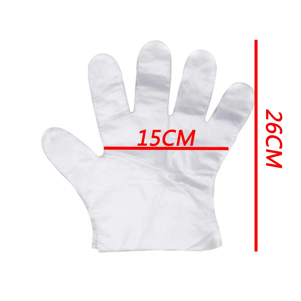 Гигиенические перчатки для барбекю прозрачные одноразовые пластиковые уборки