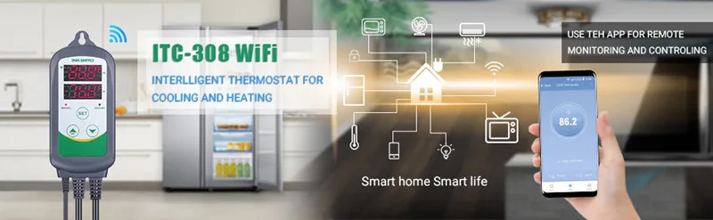 Inkbird ITC-308 WI-FI цифровой Температура контроллер EU/US/UK AU розетка термостат, 2-ступенчатый, 2200 W, w/Сенсор Для Домашнее ПИВОВАРЕНИЕ