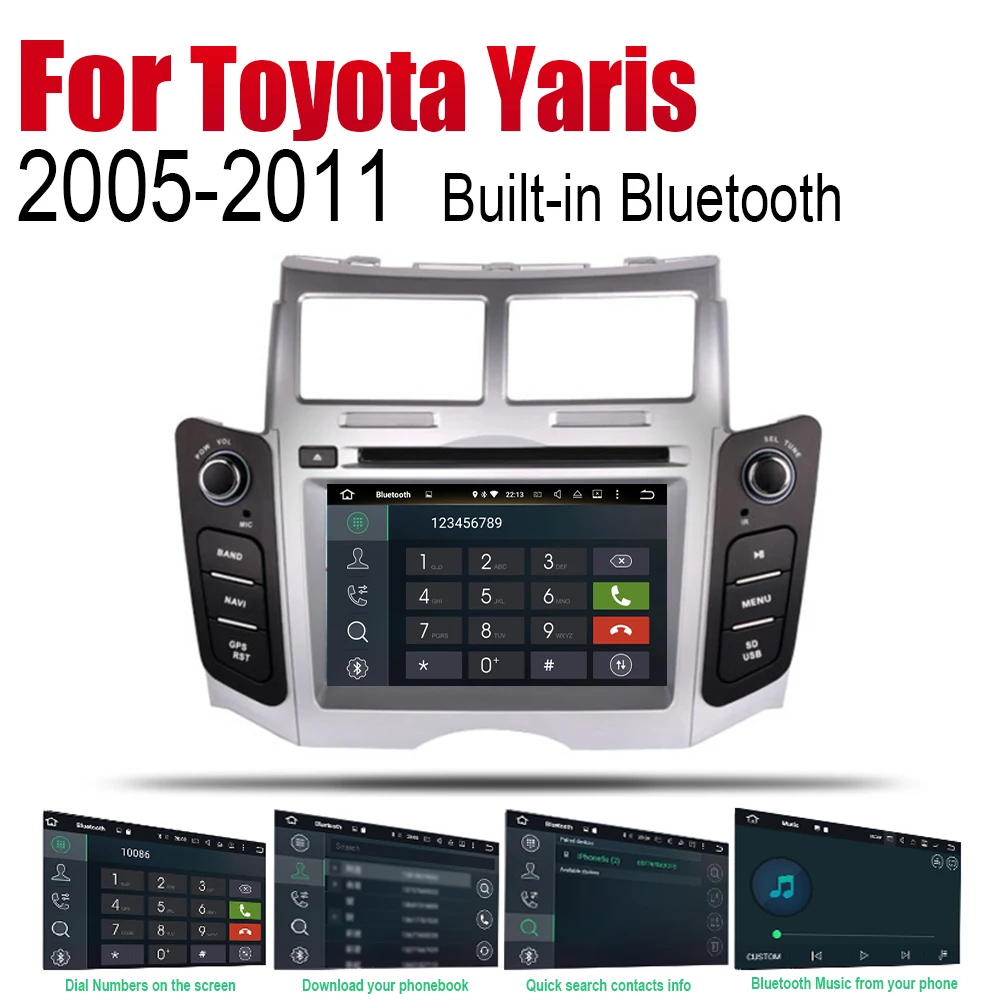 ZaiXi Android 2 Din Авто Радио DVD для Toyota Yaris 2005 ~ 2011 Автомобильный мультимедийный плеер GPS