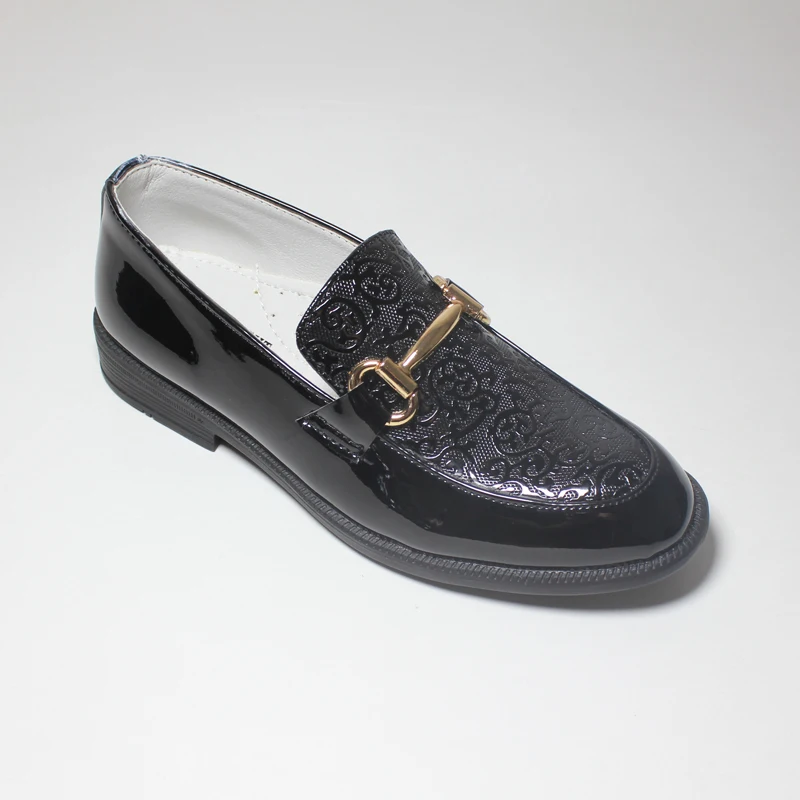 

Fashion Boys Shoes Kids Formal Shoe For Party Wedding Black Patent Leather Slip On Round Toes Performance Children Oxfords 25-38