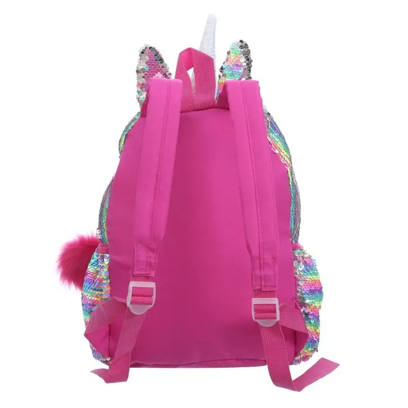 Cute Heart Sequins Travel Backpacks Kids Girls Glitter Shoulder Schoolbag