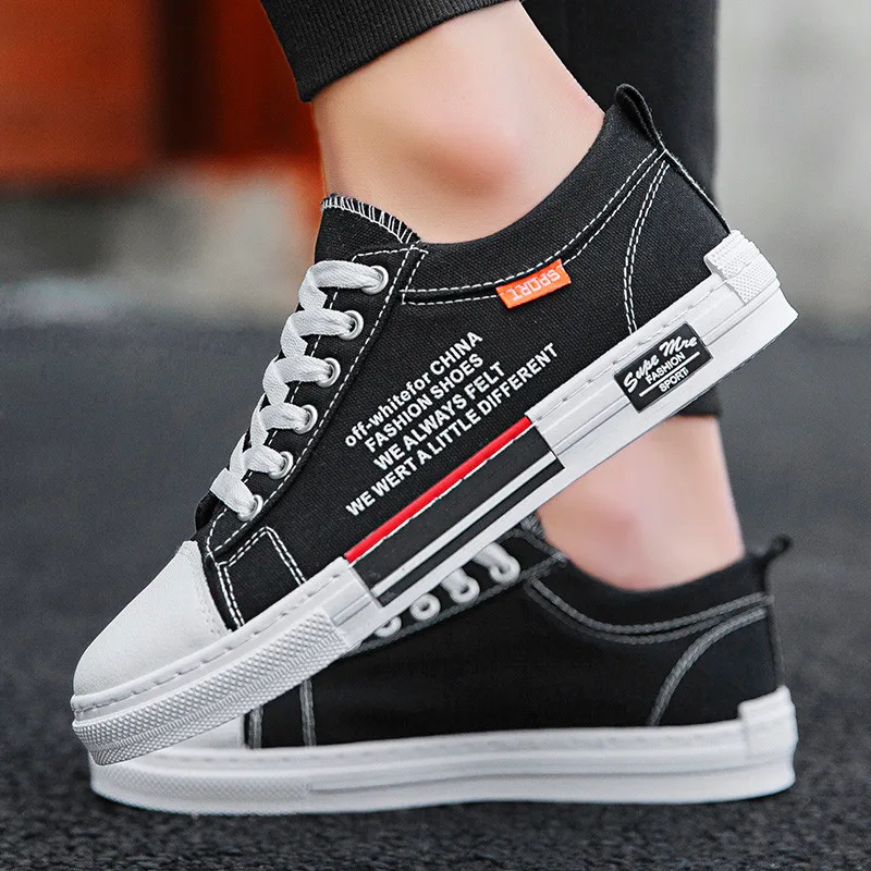 

Hot Style New Style Breathable Casual Canvas Sneakers Youth Rubber Bottom Non-slip Light Comfortable Men's Fashion Sneakers