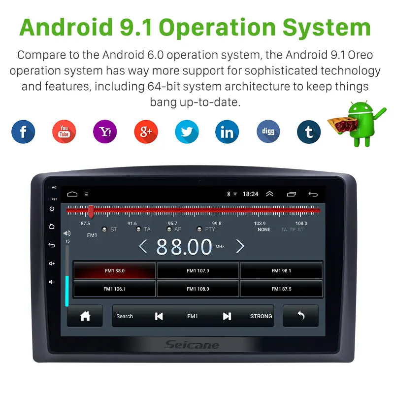 Seicane Автомобильный мультимедийный 10 1 дюймовый Android 0 для 2014 2018 BENZ VITO автомобильный