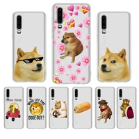 doge meme kabosu cute funny phone case for huawei p20 p30 pro p40 lite mate 20lite for y5 y6 honor 8x 10 coque