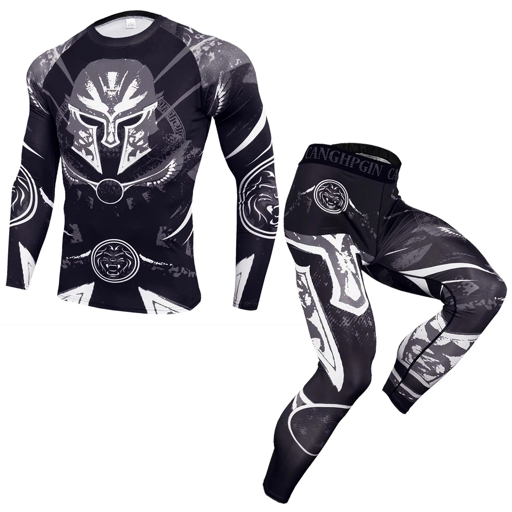 

Men's Compression Running Set Sportwear Rashguard Long Sleeve T Shirt Jogging Leggings Men Sport Quick Dry Gym Fitness Tracksuit
