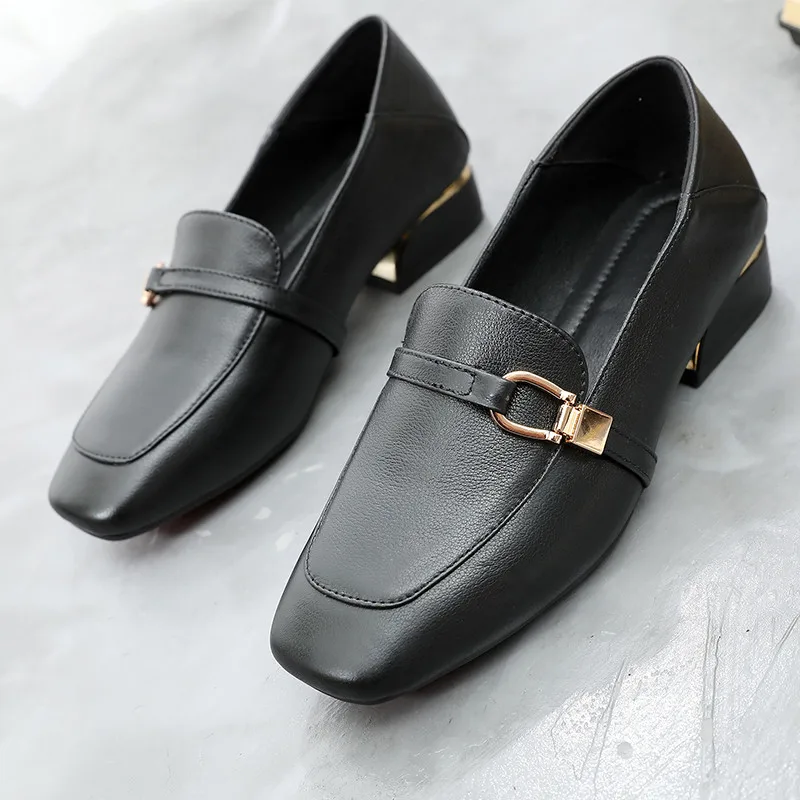 College Cow Leather Japanese Round Toe Uniform Office Lady Oxfords Shoes Spring British Shallow Mouth Pumps Loafers Shoes Woman