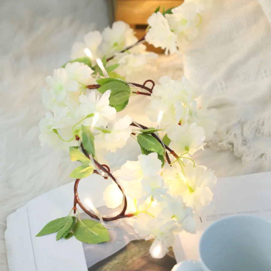 

Гирлянда с искусственными цветами, 2 м, 20 светодиодов