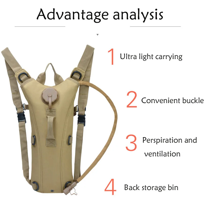 3L тактическая сумка для воды на открытом воздухе пеших прогулок верховой езды