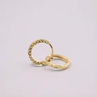 Серьги-кольца из 18-каратного желтого золота, квадратные, резные, около 0,8 г, подарок для мужчин и женщин