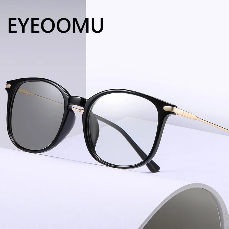 EYEOOMU 2020 Retro Photochromic Computer Glasses Women Anti Blue Light Lens Vintage Design Men Outdoor Indoor Driving Sunglasses |