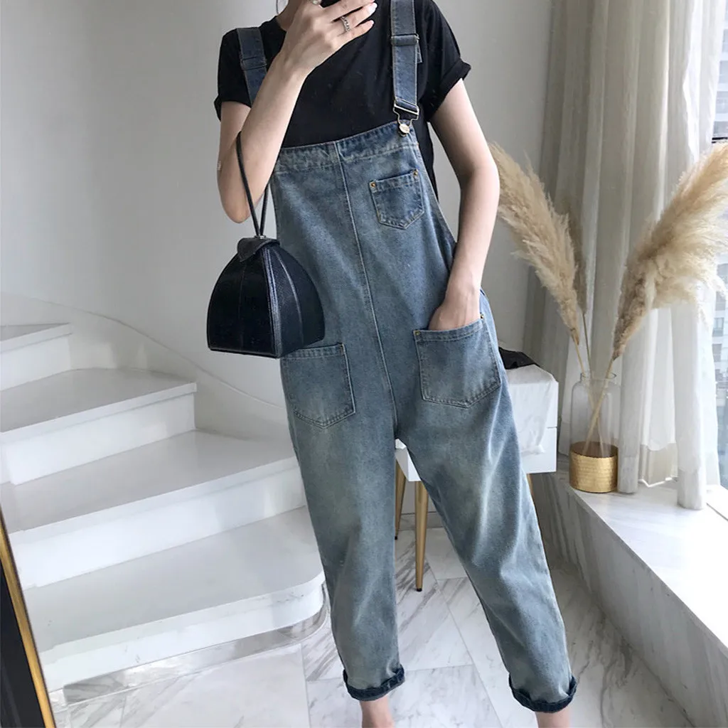 Женский Повседневный Свободный Длинный комбинезон без рукавов на тонких