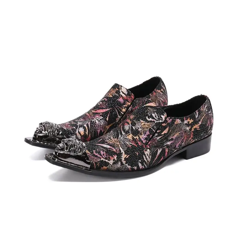 Черные замшевые мужские туфли ручной работы с золотым носком металлические для