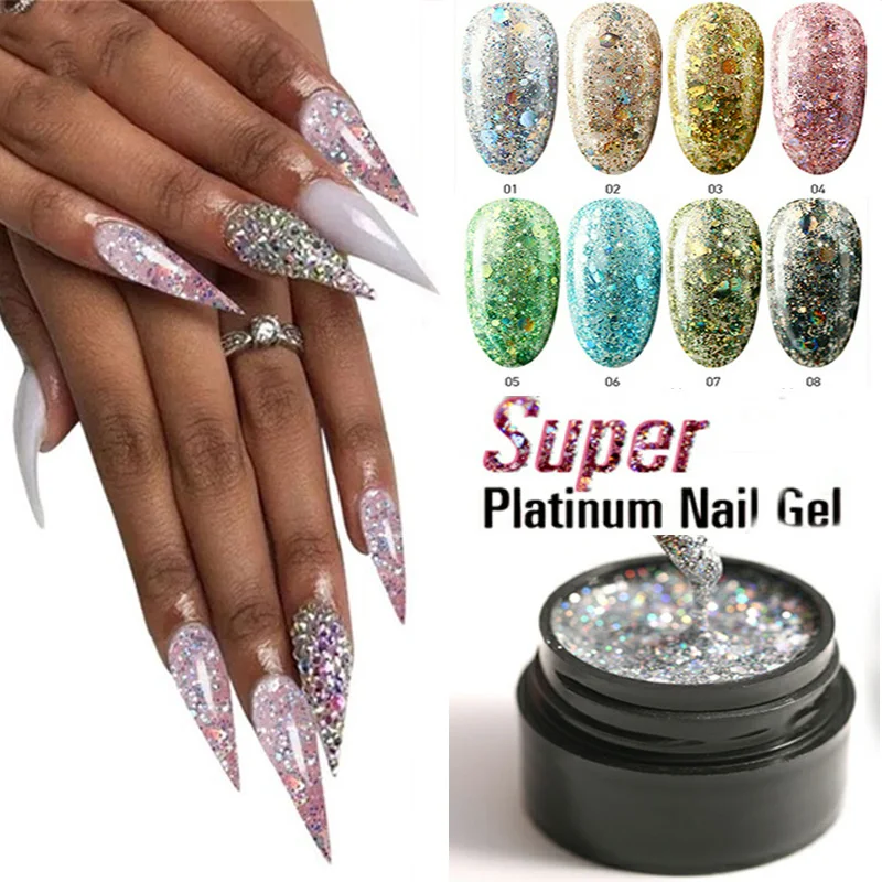 Modelones блестящие для дизайна ногтей Гель лак с блестками светодиодный Блестящий