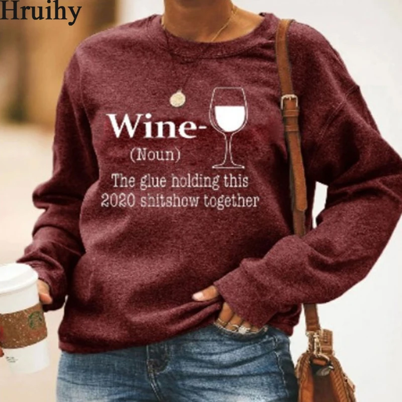 

Long Sleeve Sweatshirt O Neck Solid Letter Print Fashion Casual Winter Clothes Women Oversized Knitted Streetwear Women Toppies