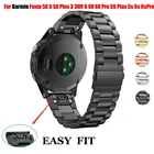 Стальной ремешок для наручных часов Garmin Fenix 6X 6 6S Pro 5X 5 5SPlus 6Pro Forerunner 935 3HR EasyFit быстросъемный Wirstband
