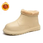 Ботинки мужские резиновые на платформе, дизайнерские водонепроницаемые, Повседневная зимняя обувь Челси, большие размеры