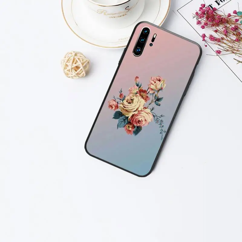 

Flowers Phone Case For Huawei P40 P30 P20 Pro Mate 10 20 30 Pro Lite P Smart Y7 2019 Plus Nova 3I Cases Cover
