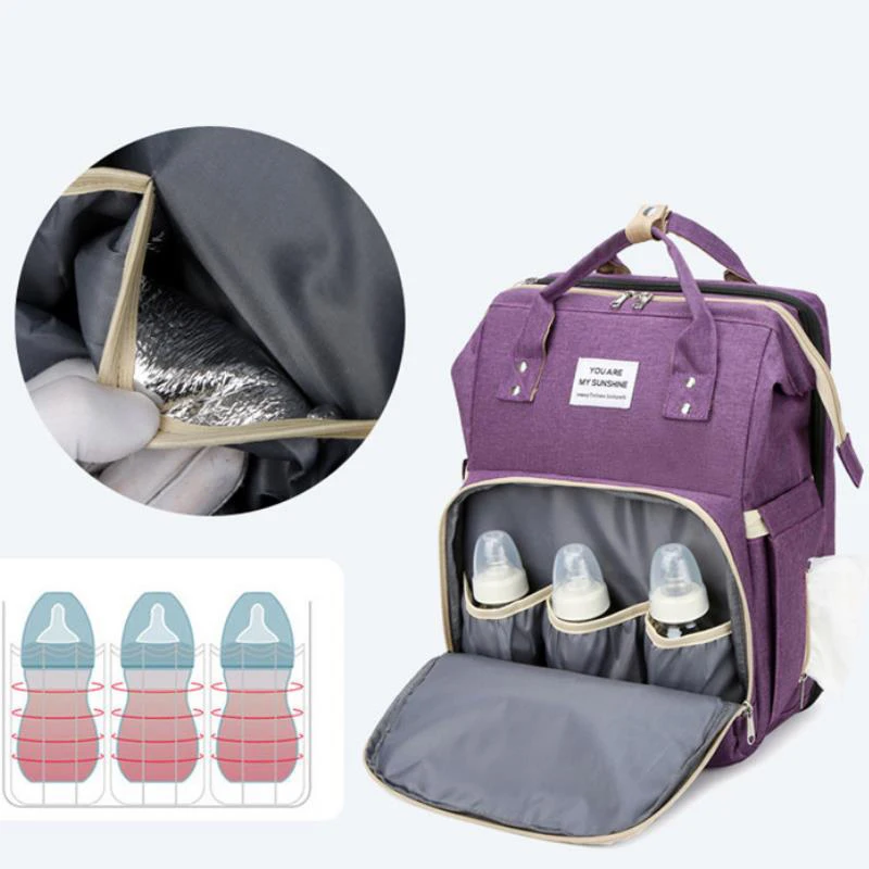 

Coolcept Mummy Bag Waterproof Diaper Bag Portable Folding Bed Light and Large Capacity Multi-function Mother and Baby Bag