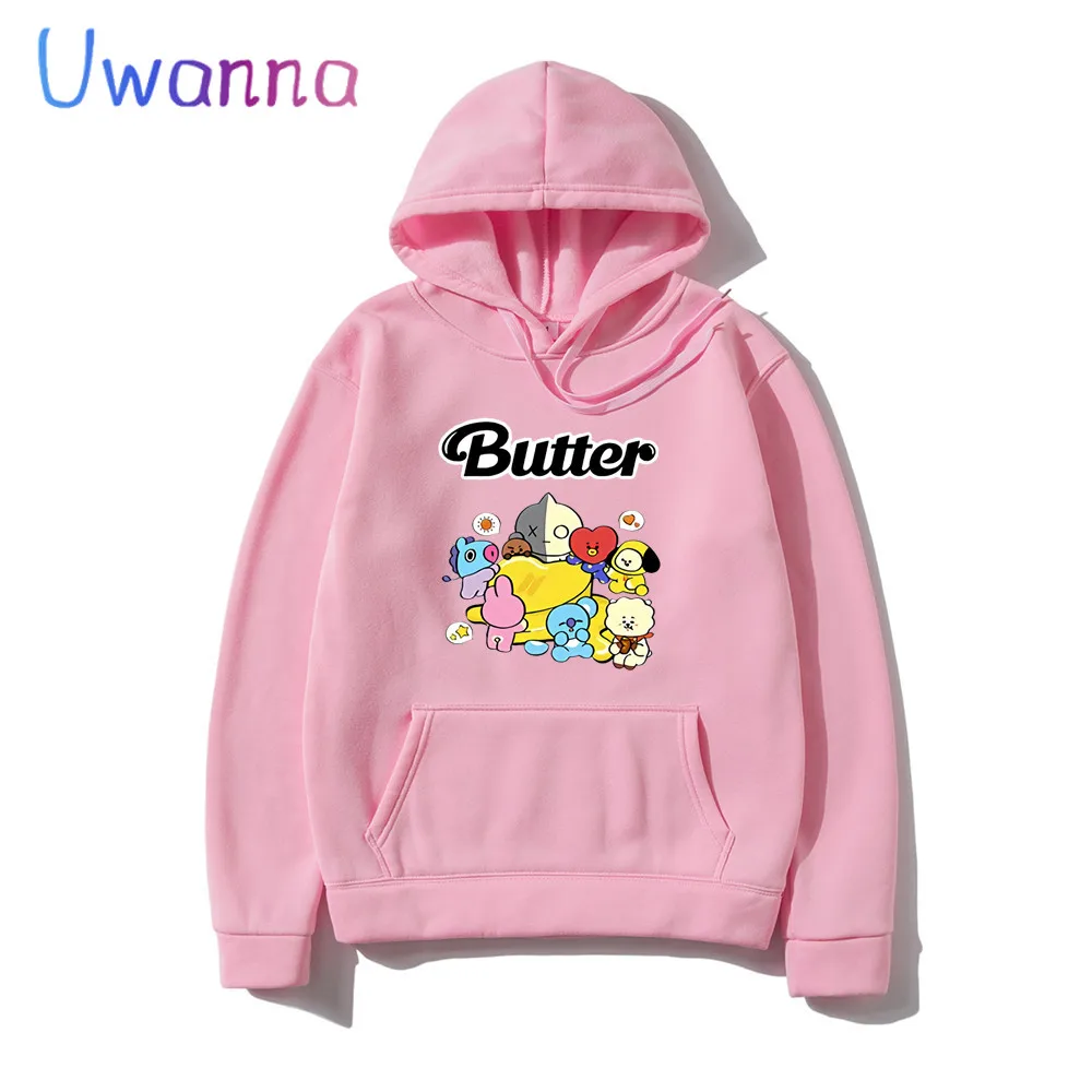 Kpop Women Hoodies Oversized Butter Hoodie Women Sweetshirts Camisetas Mujer Cute Cartoon Casual Femme Long Sleeve Clothing