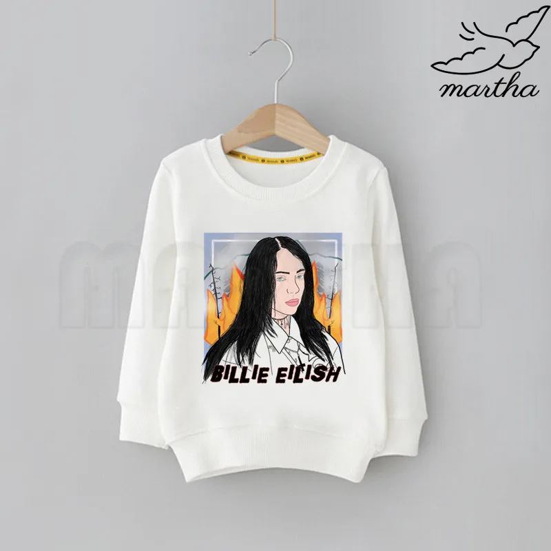 H Детские толстовки с героями мультфильмов Billie Eilish; детские толстовки с капюшоном; модные толстовки с милым принтом; детская забавная одежда; толстовки с героями мультфильмов для малышей - Цвет: H