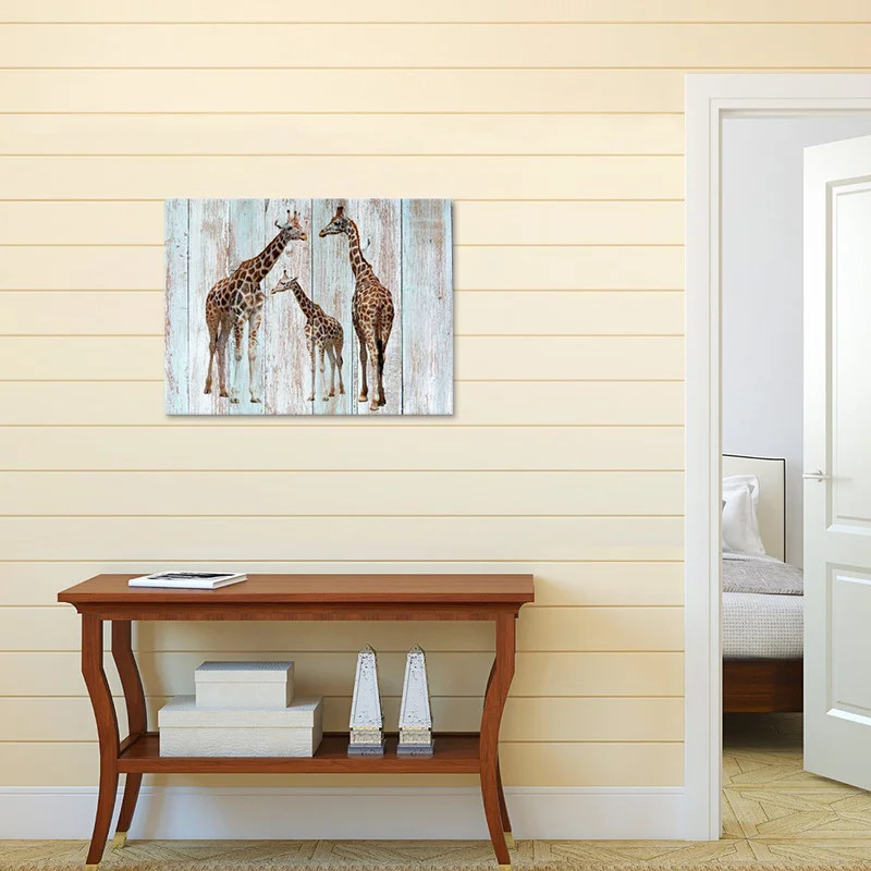 Жираф Семья плакат Wall Art Печать холст Картина 1 штук Африка домашние украшения с