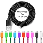 Кабель Micro USB в оплетке для Samsung S7, S9, HTC, LG, Huawei, Xiaomi, Android, 1 м, 2 м, 3 м