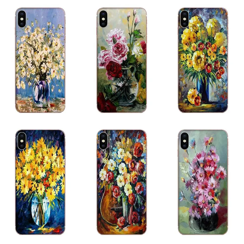 Для HTC Desire 530 626 628 630 816 820 830 One A9 M7 M8 M9 M10 E9 U11 U12 Life Plus картина маслом маргаритки цветы |