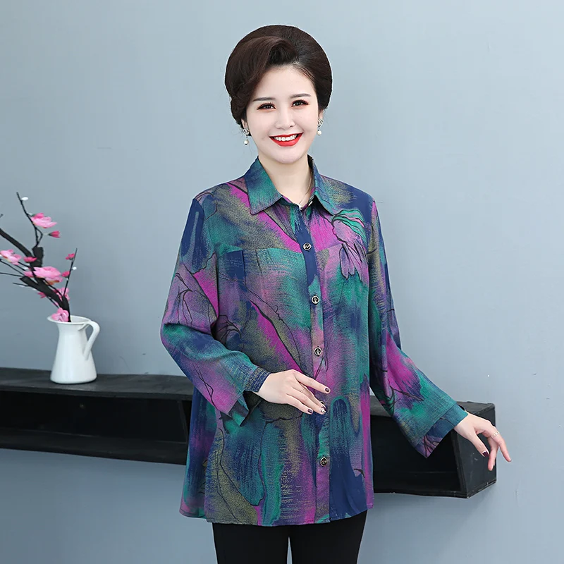 Рубашки для женщин среднего и пожилого возраста большие 7XL новинка 2020 весна осень