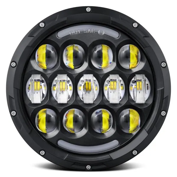 

Round 7 Inch 78W Waterproof Led Headlight for Fatboy with White DRL and Amber Turn Signal Fits for Dyna SwitchbackFLD