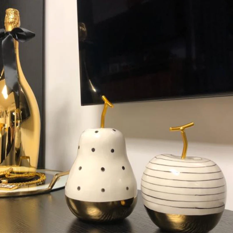 Керамические поделки комбинация яблок груш фруктов украшение для дома гостиной