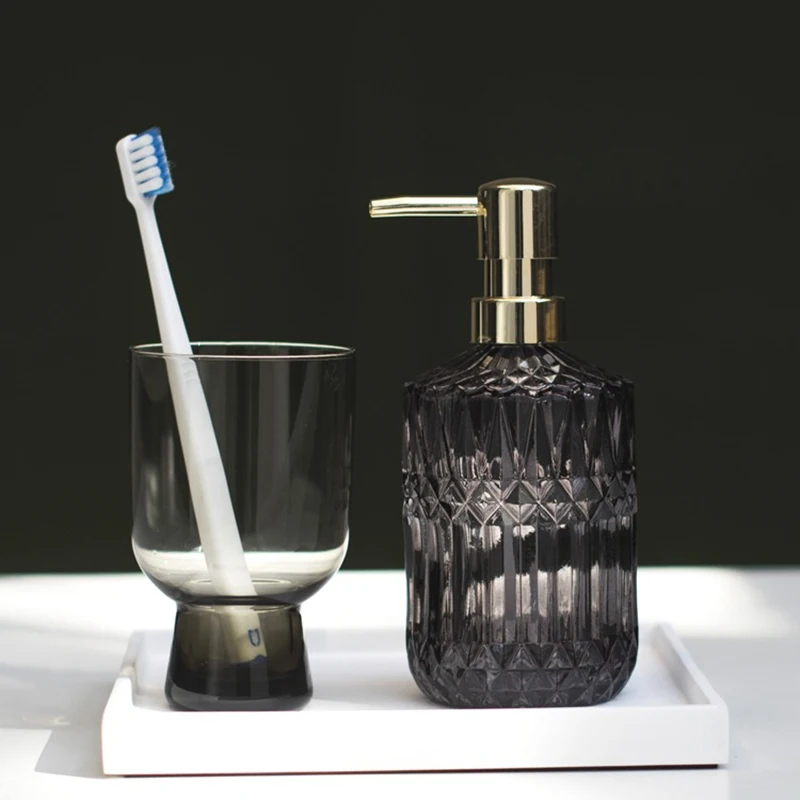 400 мл дозатор мыла шикарная стеклянная Пустая бутылка с запасными веществами для