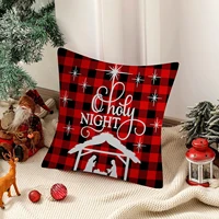 pillow case 45x45 cm christmas cushion cover merry christmas 2021 decoration for home noel natal navidad new year 2022