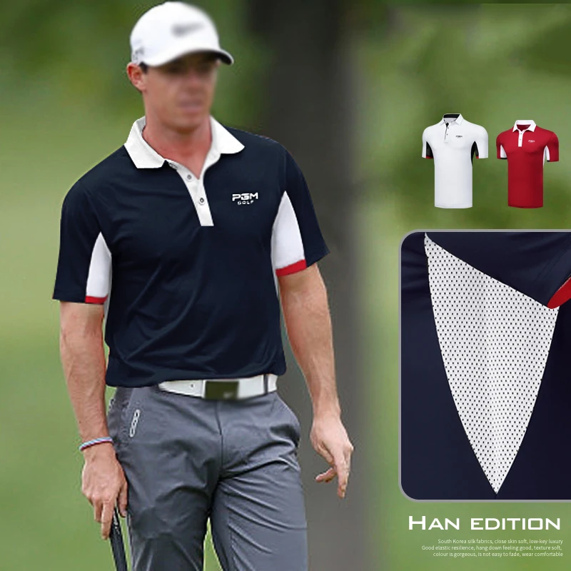 PGM Мужская футболка для гольфа мужские топы с коротким рукавом одежда летняя