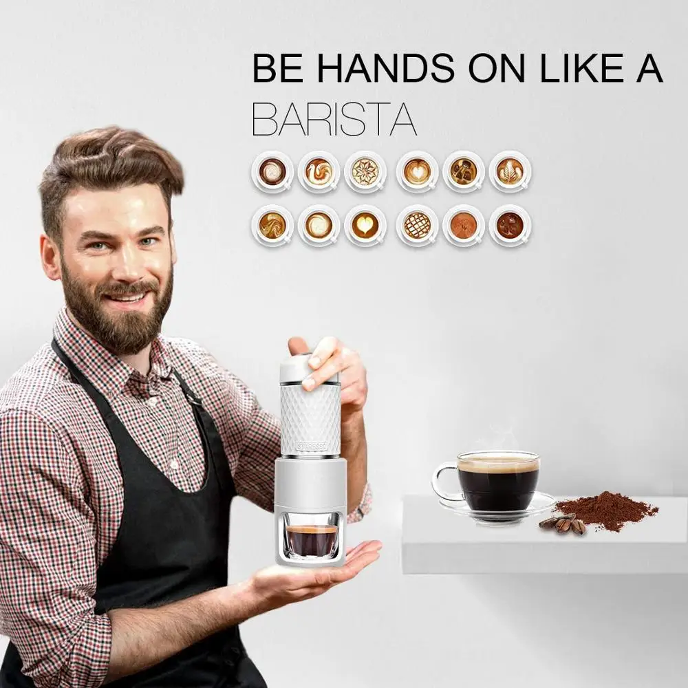 STARESSO SP-200 multi function Italian Concentrate Coffee machine Manual Capsule/coffee powder Portable outdoor coffee pot |