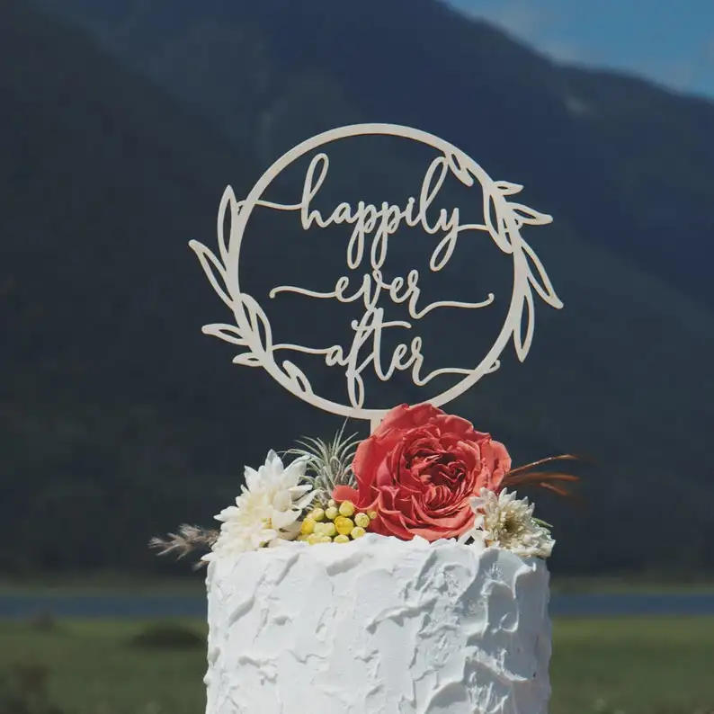 Геометрический Топпер для свадебного торта современный счастливого и цвета