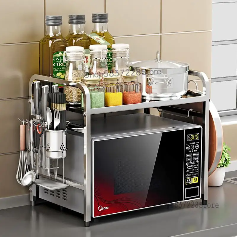 Утолщенные стеллажи для микроволновой печи из нержавеющей стали кухонные