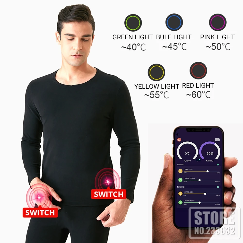 winter jacket heated thermal underwear men suit smart phone app control temperature moto usb fleece motorcycle jacket new free global shipping