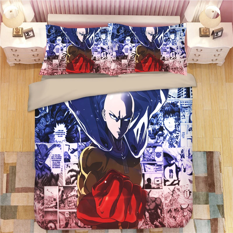 Комплект постельного белья с 3D-принтом Аниме ONE PUNCH MAN пододеяльник наволочки