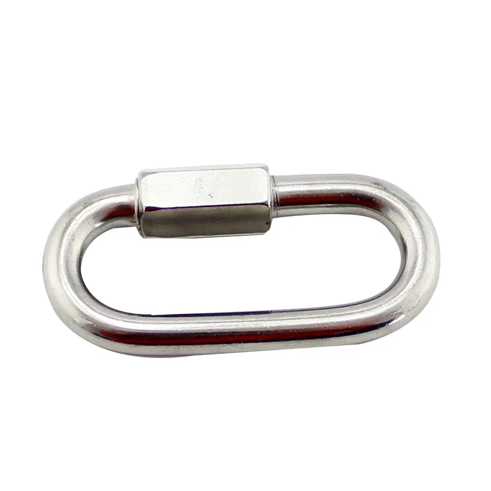 6mm Stainless Steel 304 Quick Link Locking Carabiner Hanging Hook Buckle 10pcs sold