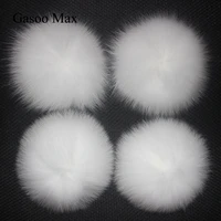 4lot diy 14cm white black grey pom pom fox fur pompom for knitted hat cap beanies real fur pompoms taobao whosale