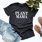 Женская футболка с коротким рукавом и принтом растений, 100% хлопок