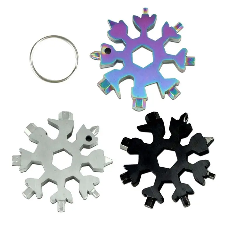 

18-in-1 Snowflake Stainless Steel Multitool Card Combination Compact Portable Outdoor Products Snowflake Tool