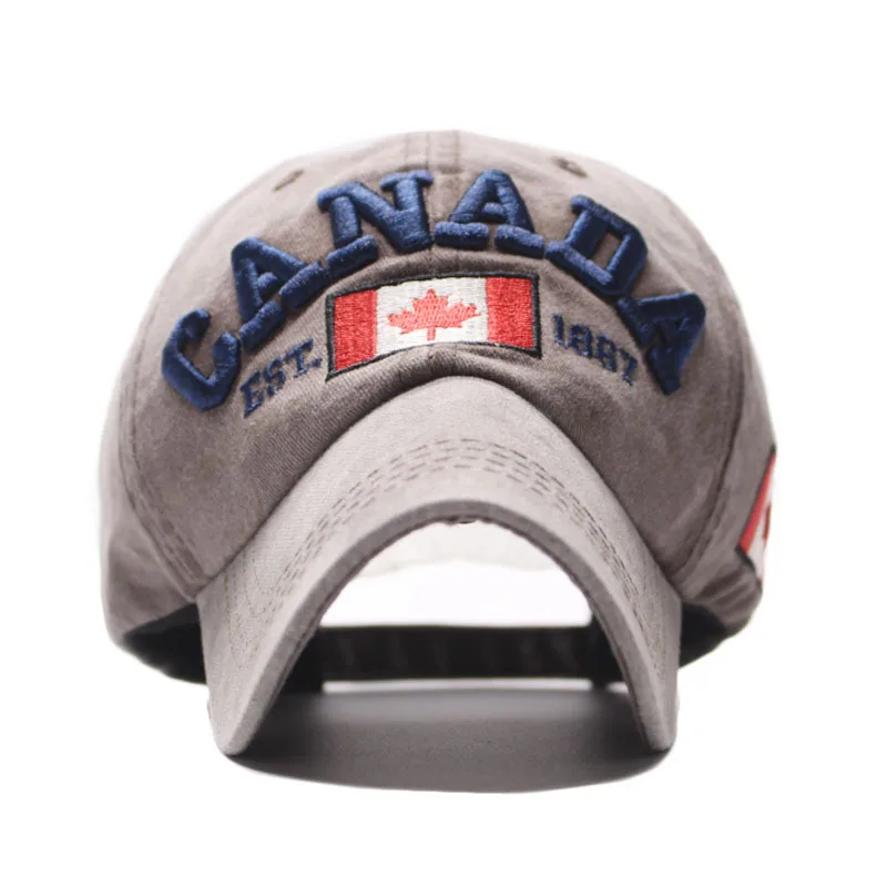 Spring Autumn Baseball Cap Hip Hop Creative Canadian Flag Alphabet Embroidery Wild Caps Solid Color Men's Outdoor Casual Hat