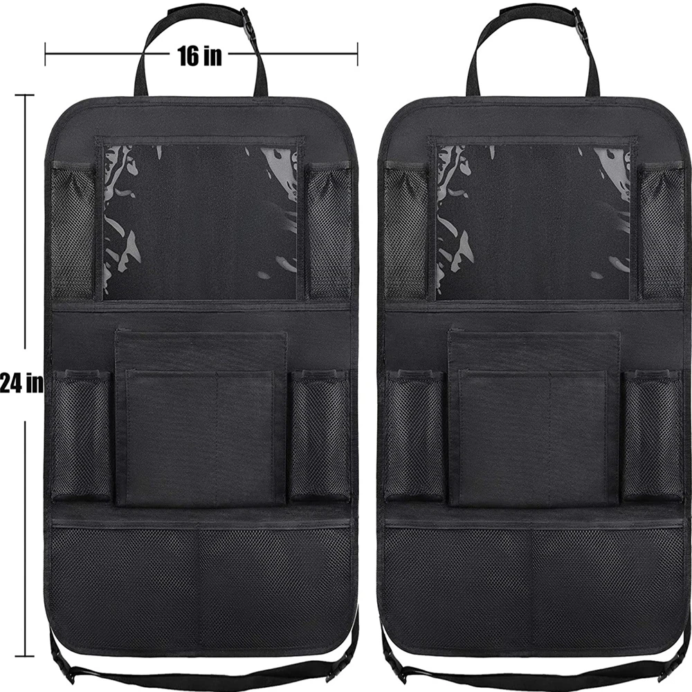 Organizador de asiento trasero de coche, bolsa de almacenamiento con m&uacute;ltiples bolsillos, soporte para tableta, accesorio Interior de autom&oacute;vil, coj&iacute;n para ordenar, venta al por mayor-1